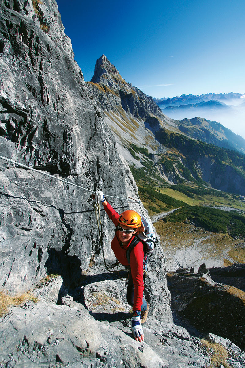 Klettersteig-Tourentipp Saula. Prachtwetter auf prächtigem Klettersteig