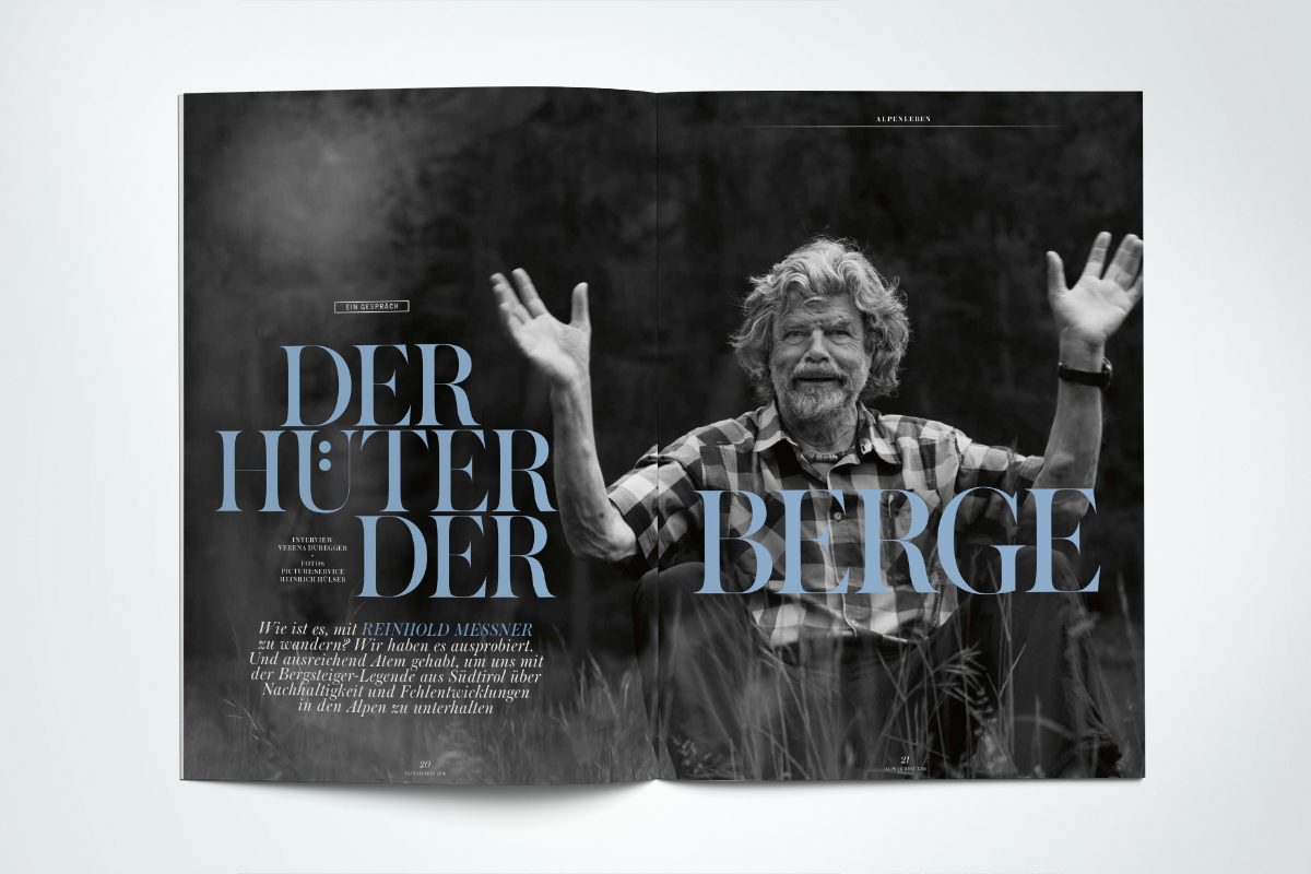 ALPS #31 // Herbst 2016. Porträt. Gehen mit Reinhold Messner. Und Reden über Nachhaltigkeit und Fehlentwicklungen in den Bergen