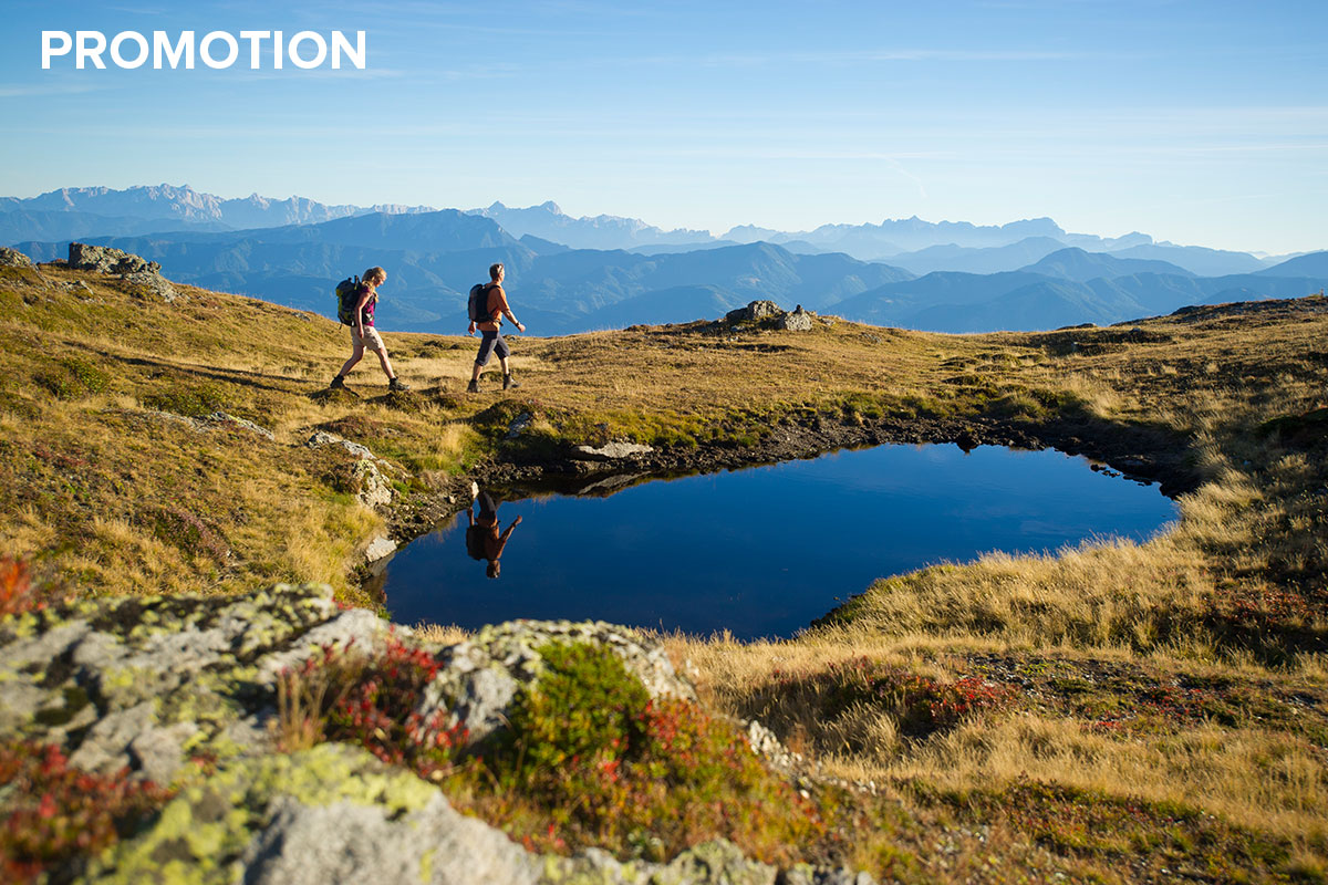 Grenzenlos wandern am Alpe-Adria-Trail. Zur schönsten Wanderzeit am ausgezeichneten Weitwanderweg. Unterwegs auf der Millstätter Alpe