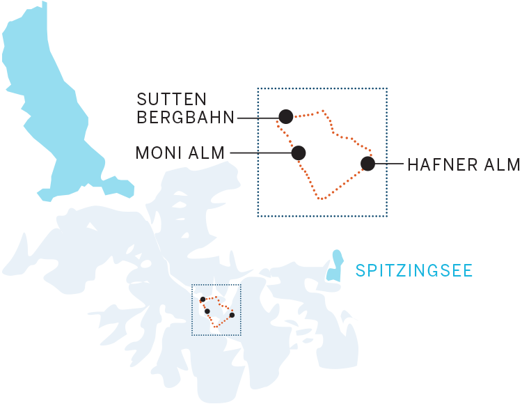 Aufi geht’s! Schneeschuhwandern am Tegernsee. Tour 1 Sutten Bergbahn, Moni Alm, HAfner Alm