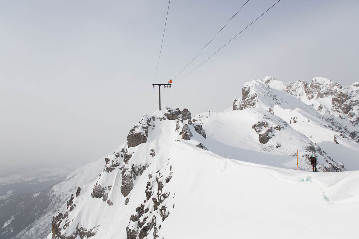 Vier Tiroler und ihre Berufe im Winter