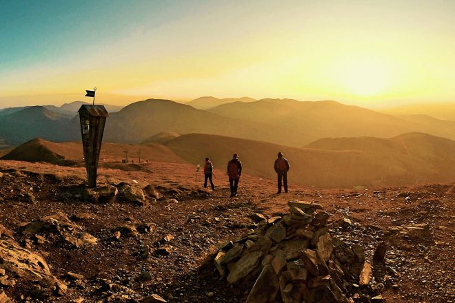 Ein wunderschöner Sonnenaufgang in den Nockbergen. Nockberge Osttirol Falkert