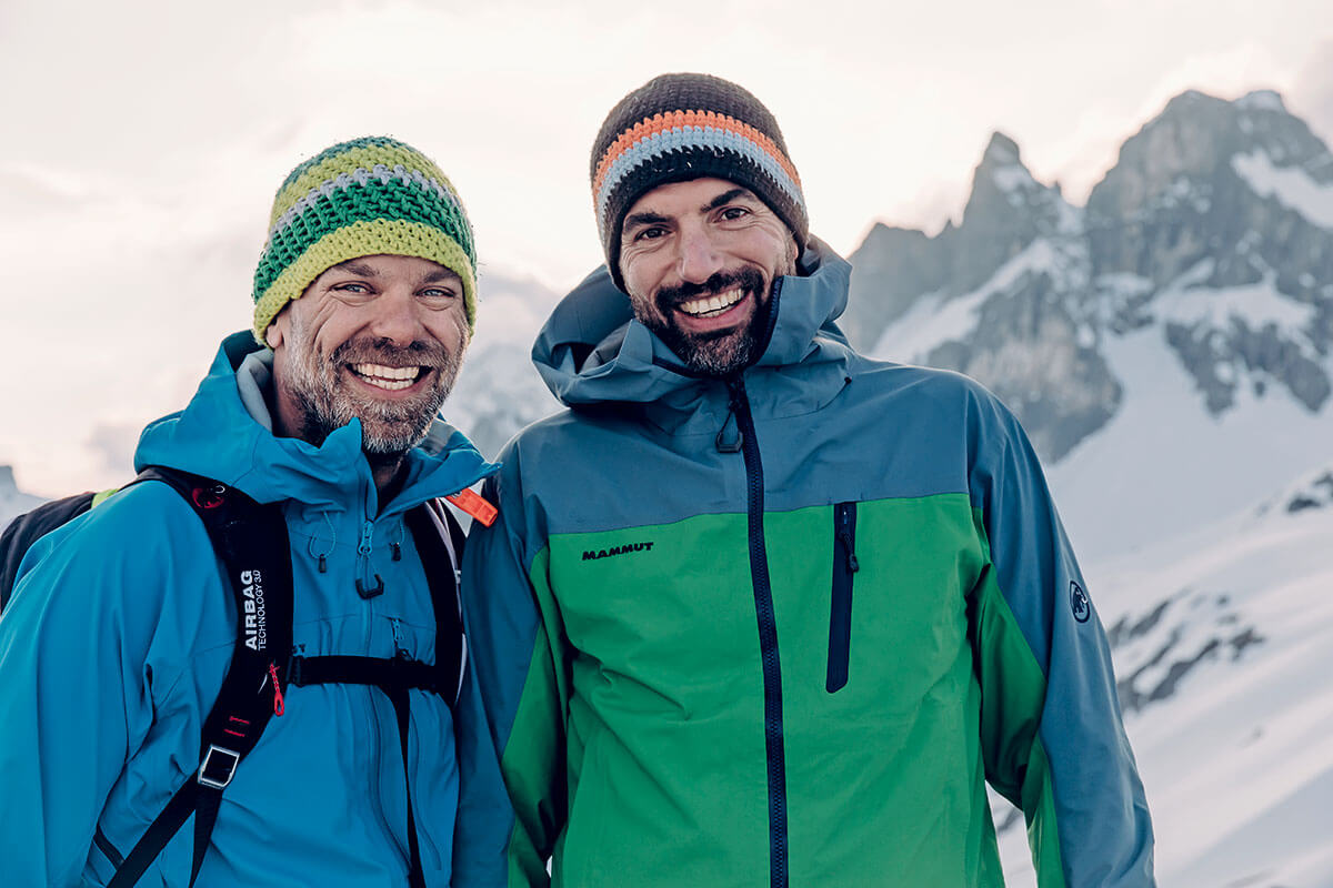 Aki Hallbauer (r.) und der Autor Christian Thiele. Allgäu / Hermann von Barth-Hütte / Skitour.