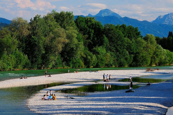 Die Isar in Bad Tölz