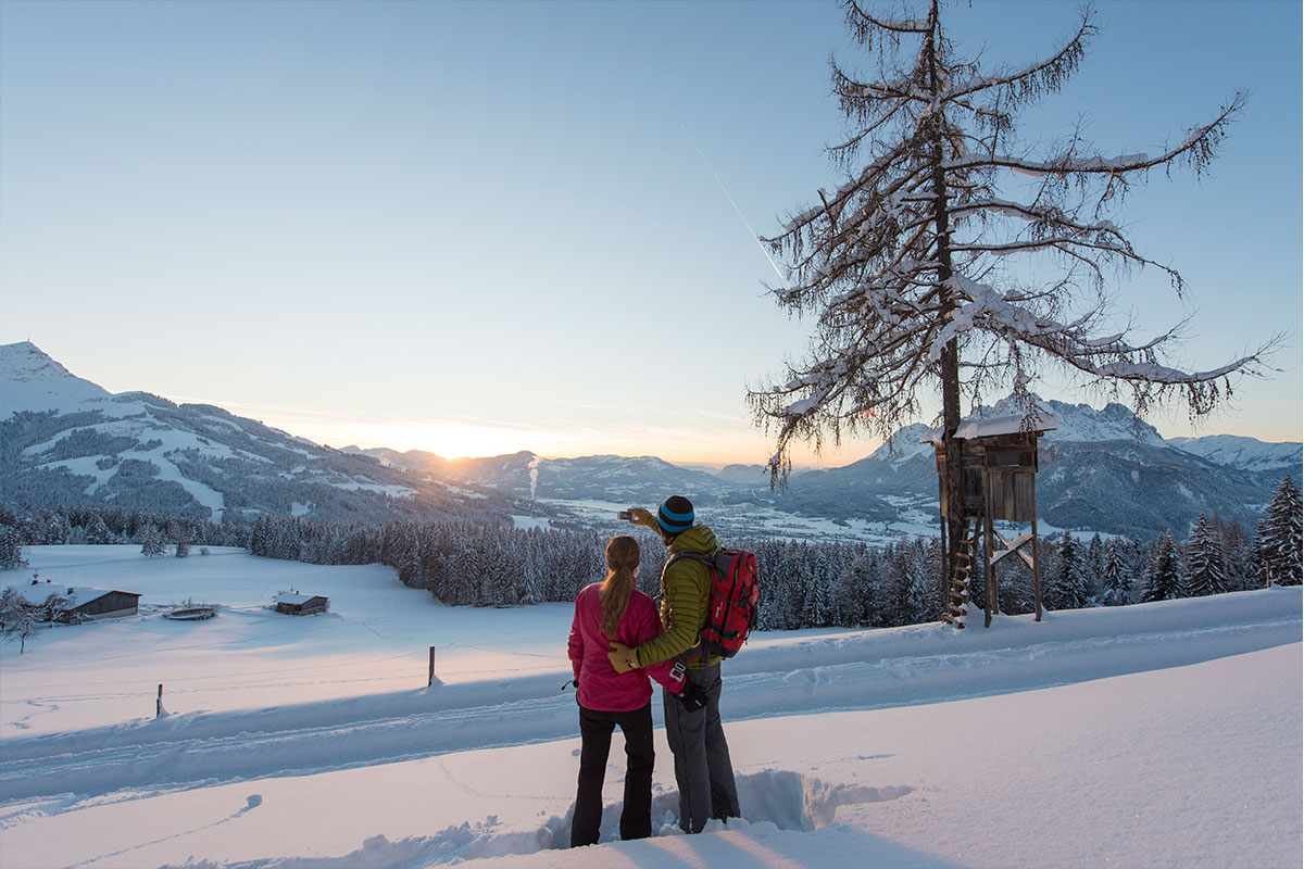 Winterliche Sonnenuntergangswanderung