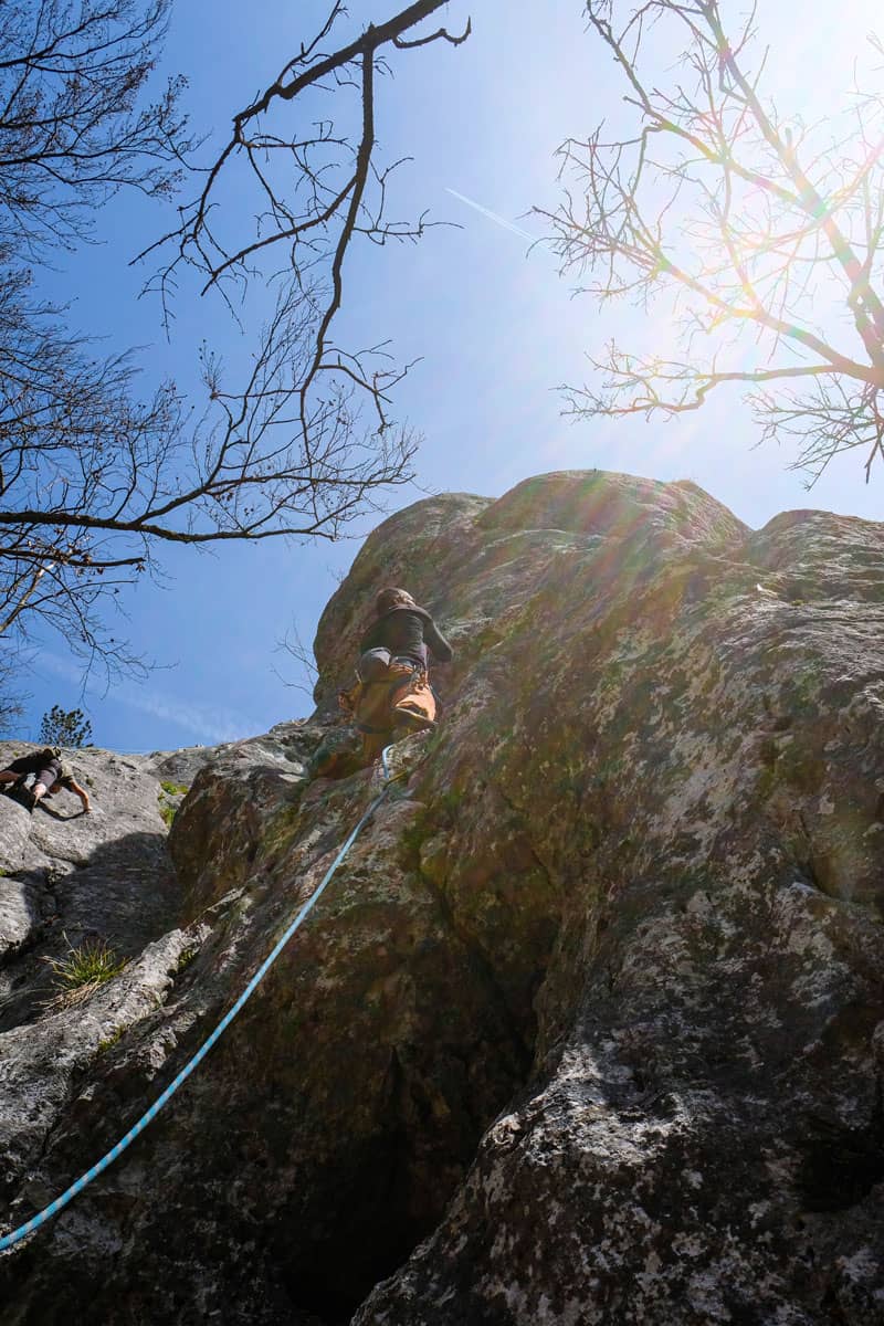 Klettern im malerischen Altmühltal bei Prunn