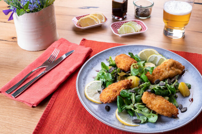 Backhendlsalat mit Kernöl