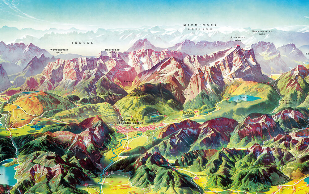 Garmisch-Partenkirchen, Bayerische Alpen. © H. C. Berann.