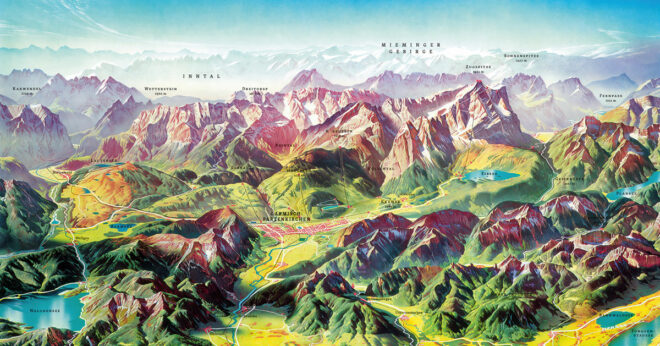 Garmisch-Partenkirchen, Bayerische Alpen. © H. C. Berann.