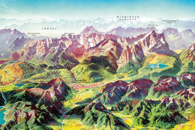 Garmisch-Partenkirchen, Bayerische Alpen. © H. C. Berann.