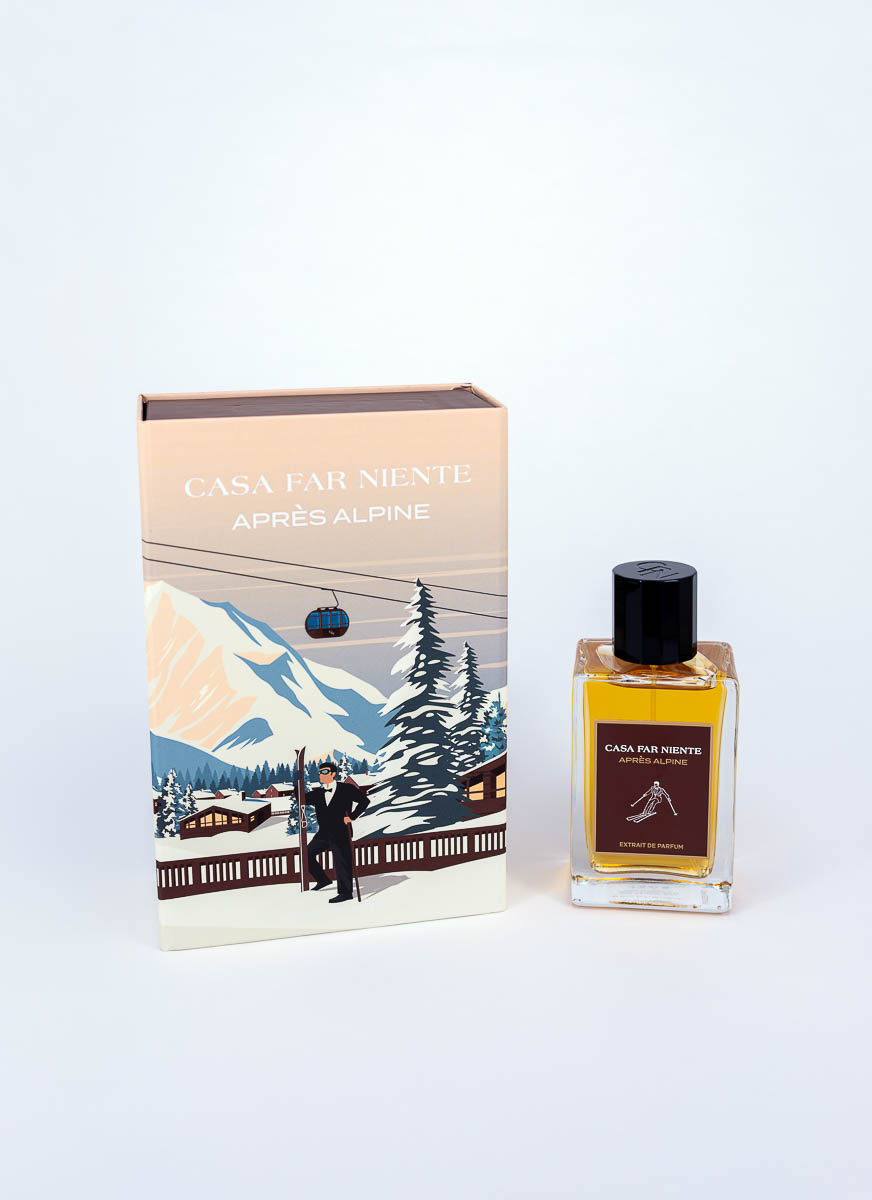 Parfum Après Alpine von Casa Farniente mit Verpackung im alpinen Design